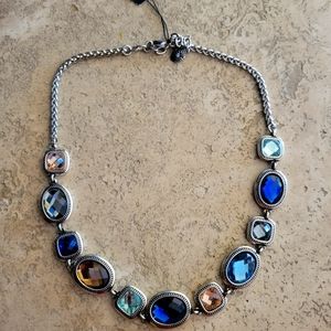 Beautiful  blue stone snd silver necklace